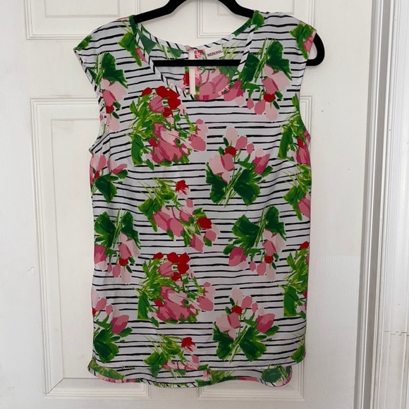 Merona Striped Floral Tank Top - Picture 1 of 4